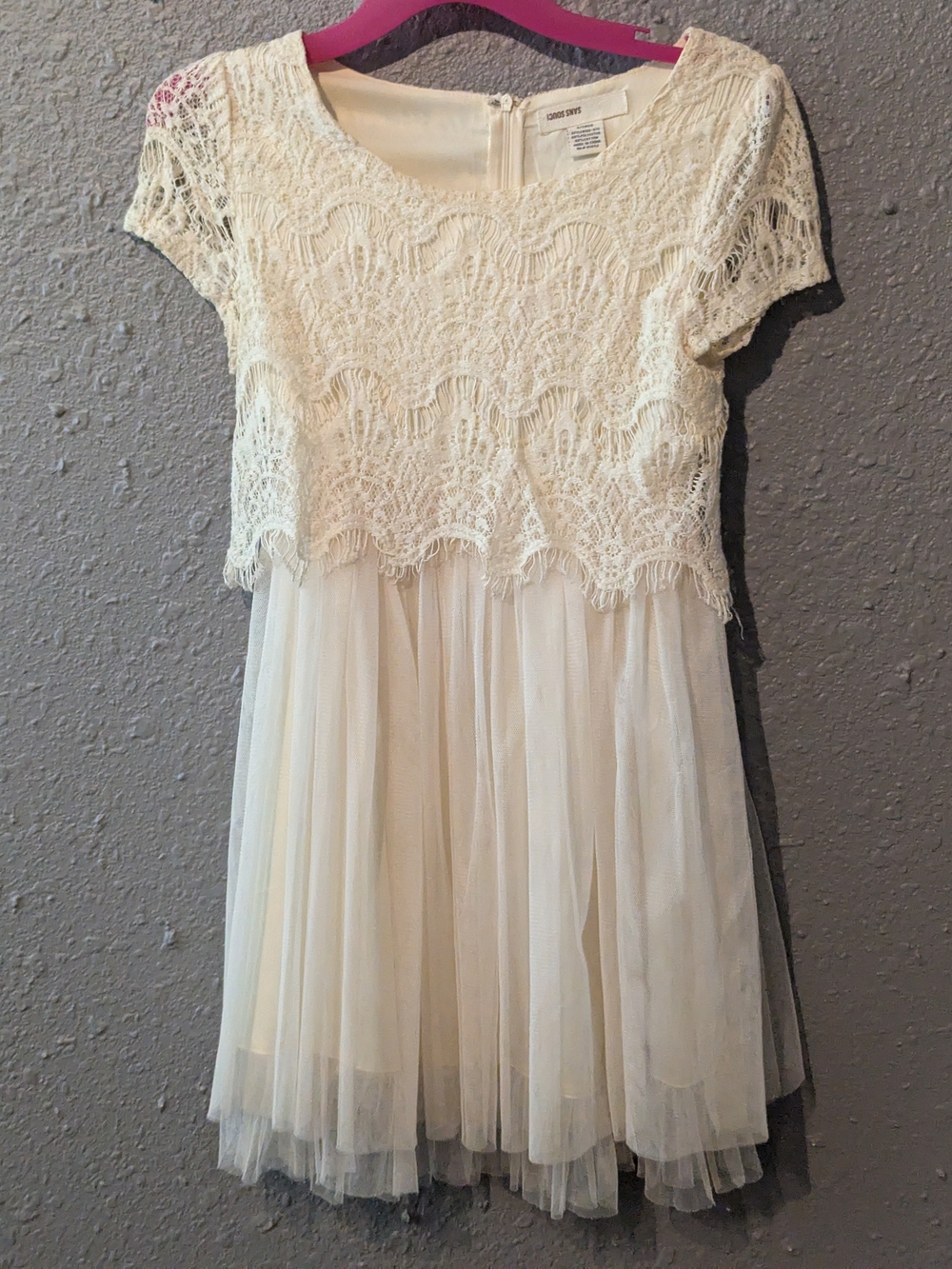 S Girls Sans Souci Ivory Lace & Tulle Party Dress